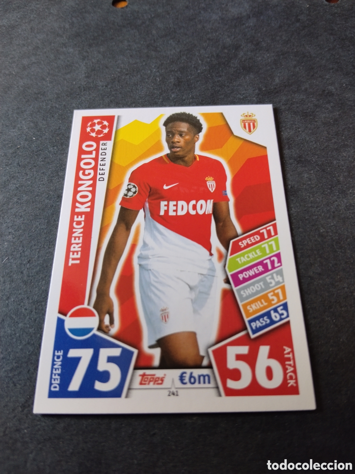 Cromos de f&uacute;tbol: Cromo Futbol Topps Match Attax , Ueffa Champions Legue, Terence Kongolo