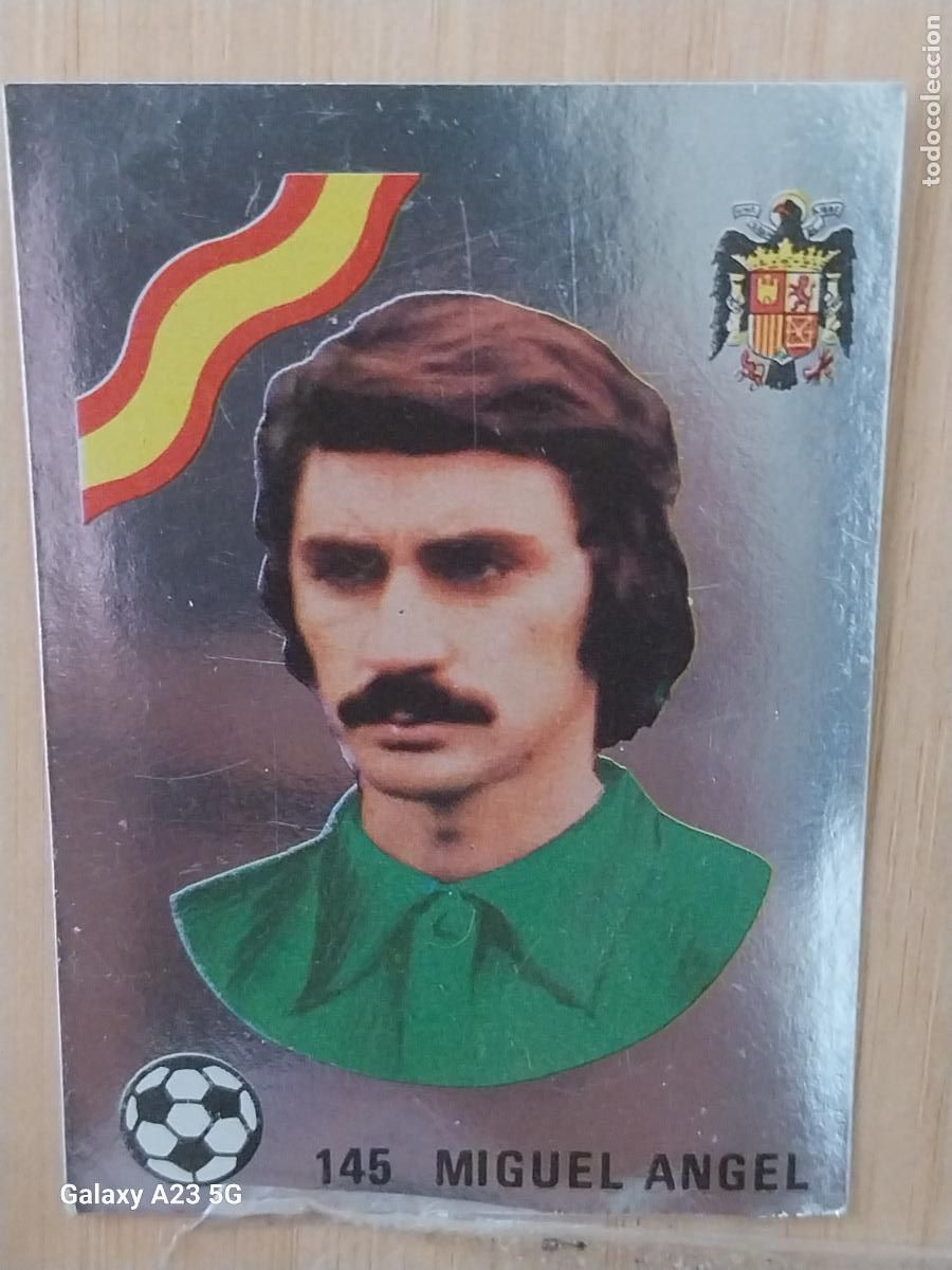 Cromos de f&uacute;tbol: MIGUEL ANGEL ESPA&Ntilde;A ED MAGA LIGA 1978 78 79 CROMO PLATEADO 145 SIN PEGAR NUNCA ORIGINAL