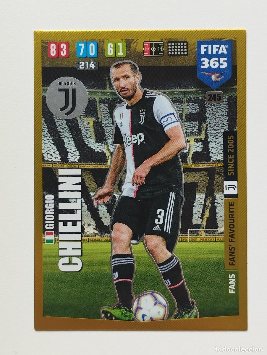 Cromos de f&uacute;tbol: CROMO CARD PANINI ADRENALYN FIFA 365 2019 2020 19 20 FANS FAVOURITE CHIELLINI 245 JUVENTUS
