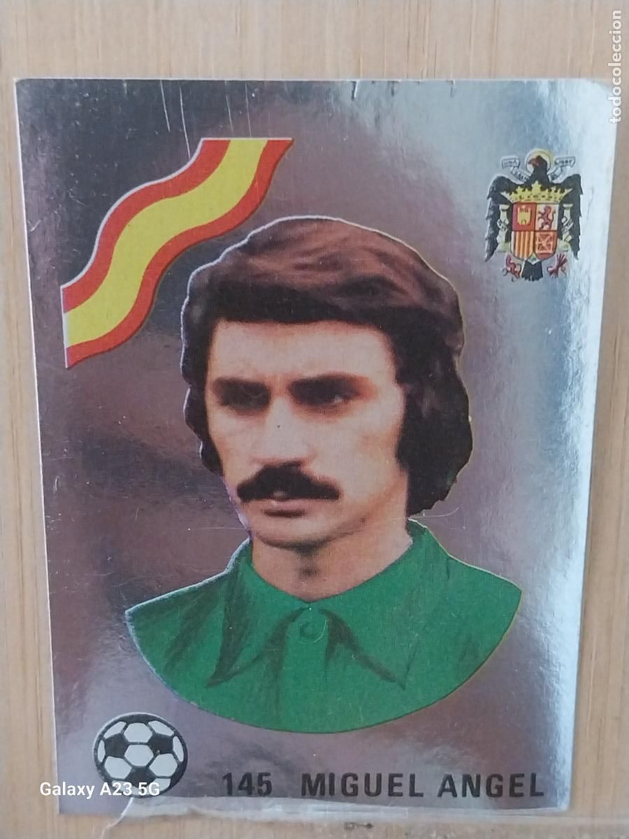 Cromos de f&uacute;tbol: MIGUEL ANGEL **** ESPA&Ntilde;A ED MAGA LIGA 1978 78 79 CROMO PLATEADO 145 SIN PEGAR NUNCA ORIGINAL