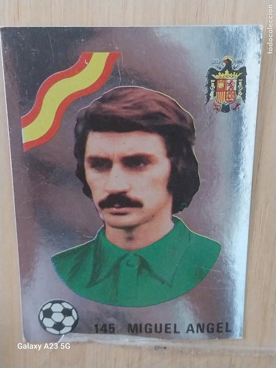 Cromos de f&uacute;tbol: MIGUEL ANGEL **ESPA&Ntilde;A ED MAGA LIGA 1978 78 79 CROMO PLATEADO 145 SIN PEGAR NUNCA ORIGINAL