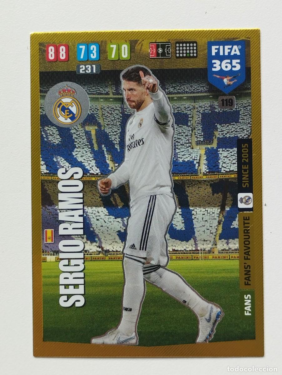 Cromos de f&uacute;tbol: CROMO CARD PANINI ADRENALYN FIFA 365 2019 2020 19 20 FANS FAVOURITE SERGIO RAMOS 119 REAL MADRID