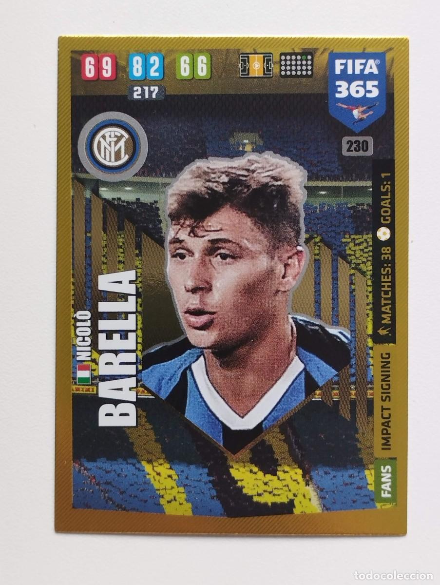 Cromos de f&uacute;tbol: CROMO CARD PANINI ADRENALYN FIFA 365 2019 2020 19 20 IMPACT SIGNING NICOLO BARELLA 230 INTER