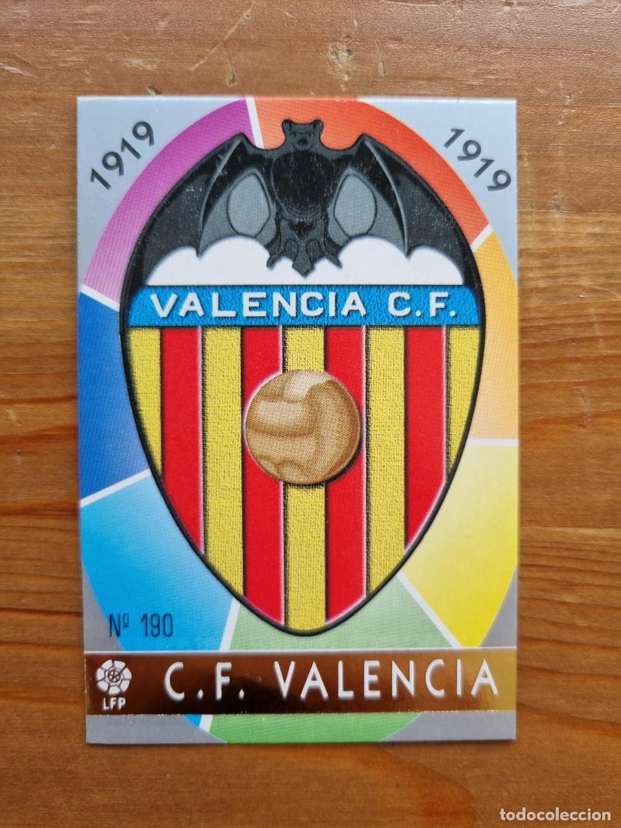 Cromos de f&uacute;tbol: 190 ESCUDO (Valencia CF). Las Fichas de la Liga 1997 1998 97 98 (Mundicromo)