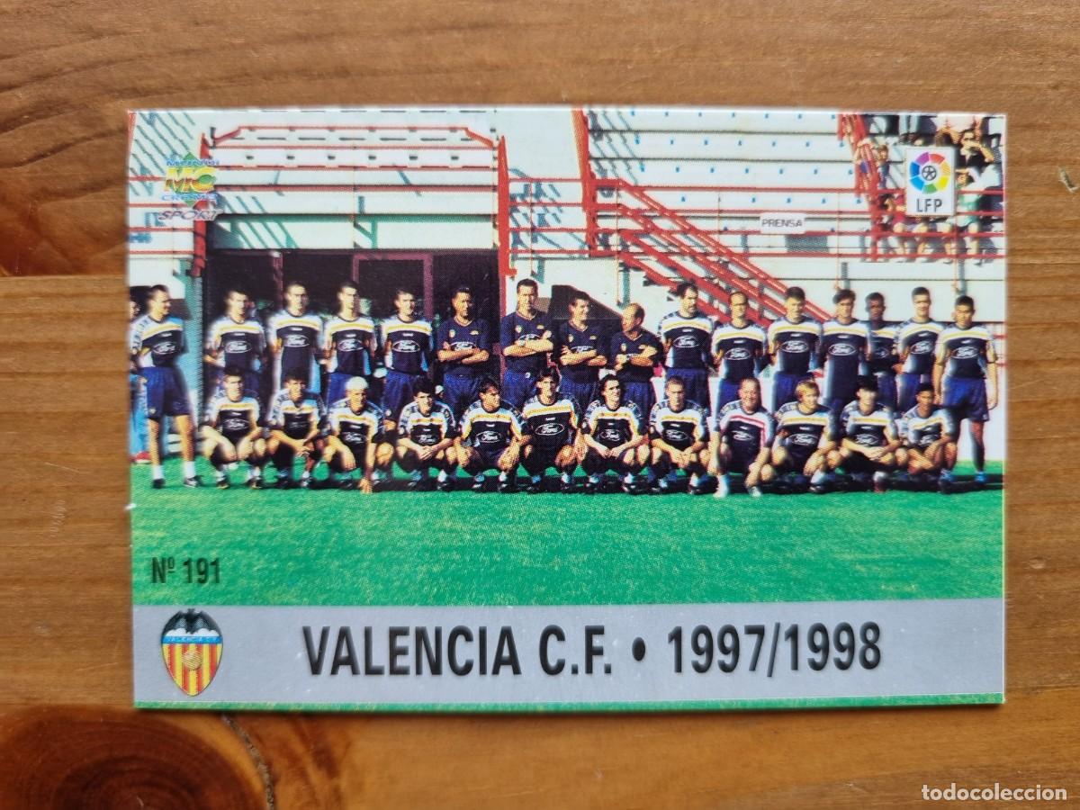 Cromos de f&uacute;tbol: 191 PLANTILLA / &Iacute;NDICE (Valencia CF). Las Fichas de la Liga 1997 1998 97 98 (Mundicromo)