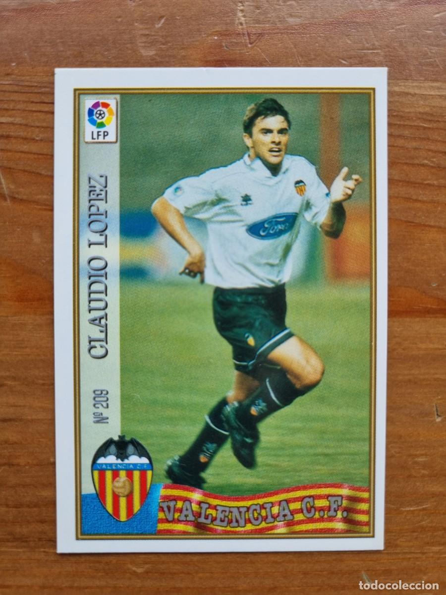 Figurine di Calcio: 209 CLAUDIO L&Oacute;PEZ (Valencia CF). Las Fichas de la Liga 1997 1998 97 98 (Mundicromo)