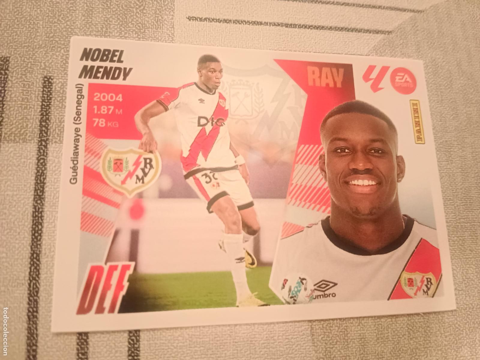 Cromos de f&uacute;tbol: 2025 2026 25 26 FICHAJE - MERCADO DE INVIERNO - N&ordm; 28 NOBEL MENDY - RAYO VALLECANO - PANINI