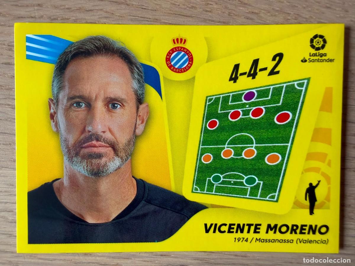 Cromos de f&uacute;tbol: 2 VICENTE MORENO ENTRENADOR ESPANYOL 21 22 2021 2022 LIGA SANTANDER COLECCIONES ESTE SIN PEGAR