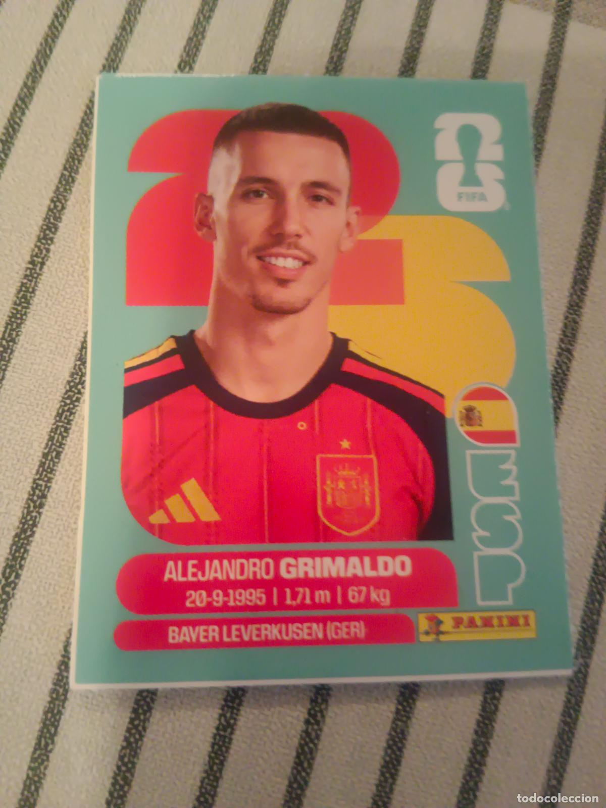 Cromos de f&uacute;tbol: MUNDIAL 2026 ACTUALIZACION ESPA&Ntilde;A J4 J 4 ALEJANDRO GRIMALDO FIFA WORLD CUP REVISTA JUGON