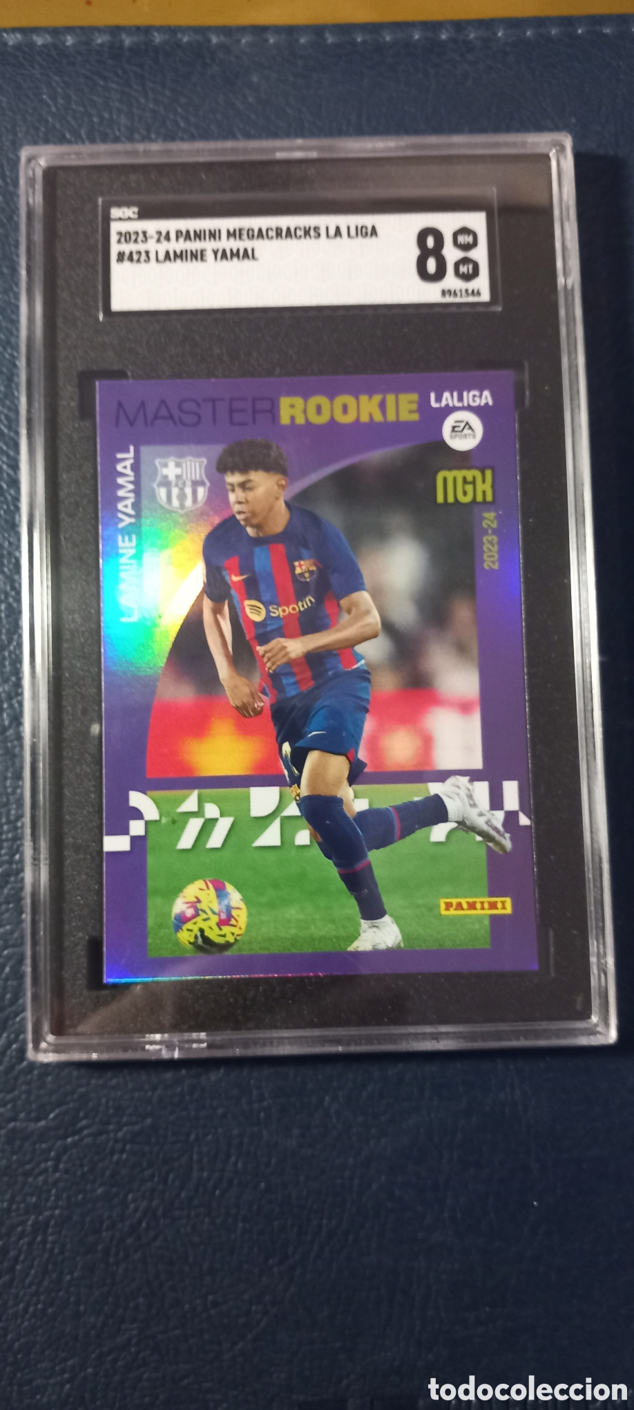 Cromos de f&uacute;tbol: Lamine Yamal MASTER ROOKIE MEGACRACKS #423 GRADEADA 8 SGC