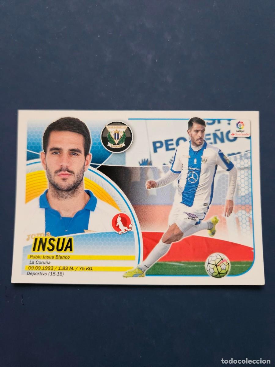 Fu&szlig;ball-Sticker: N&ordm; 6 INSUA LEGANES LOGO NUEVO LIGA ESTE 16 17 2016 2017 SIN PEGAR NUNCA PEGADO