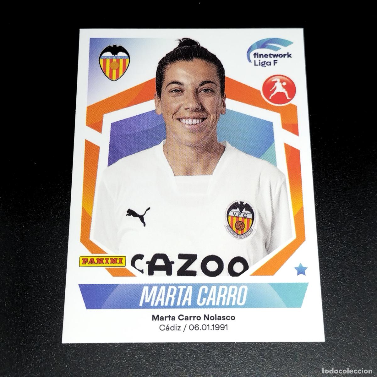 Figurine di Calcio: N&ordm; 293 MARTA CARRO VALENCIA CROMOS FINETWORK LIGA F FEMENINA PANINI 2022 2023 22 23