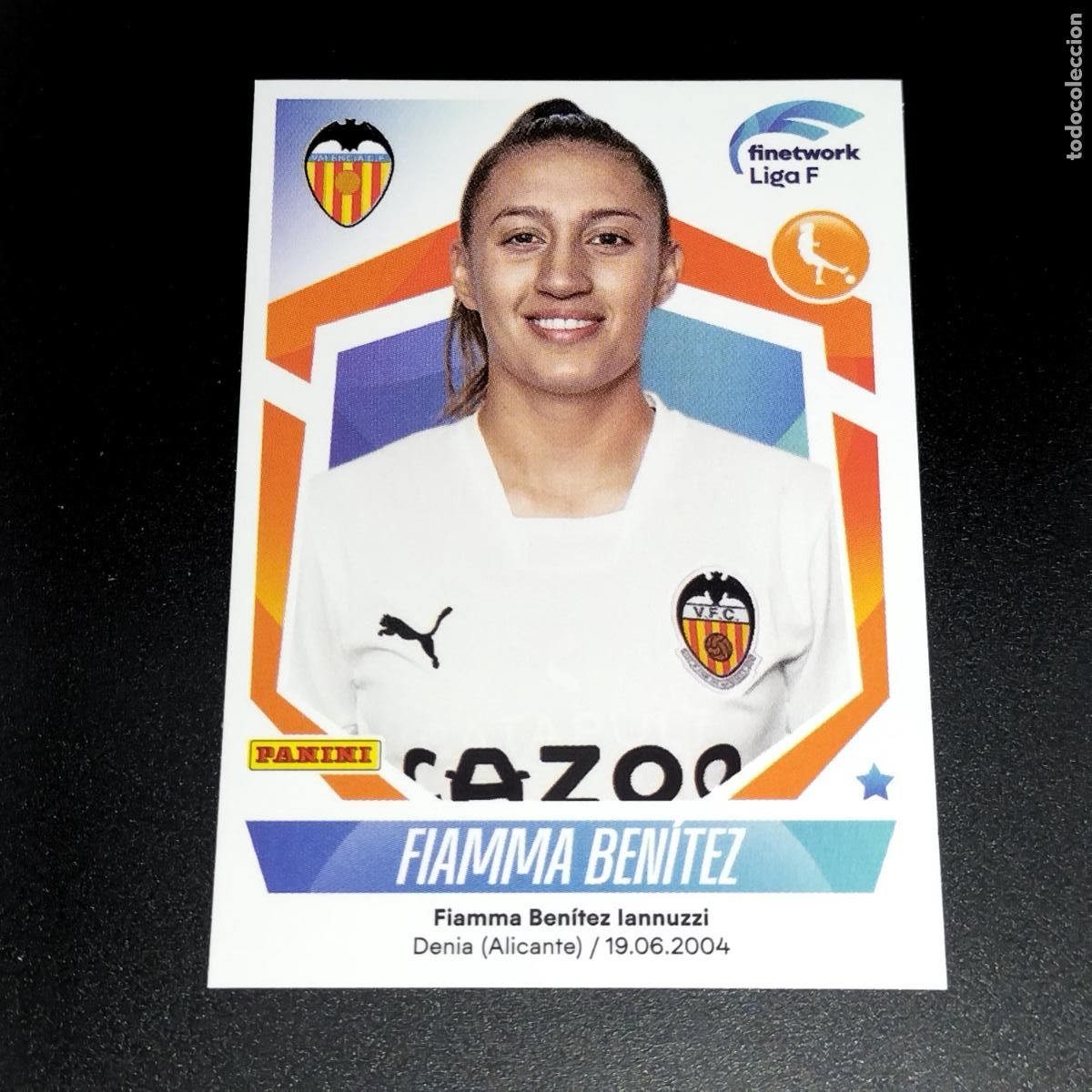 Cromos de f&uacute;tbol: N&ordm; 297 FIAMMA BENITEZ VALENCIA CROMOS FINETWORK LIGA F FEMENINA PANINI 2022 2023 22 23