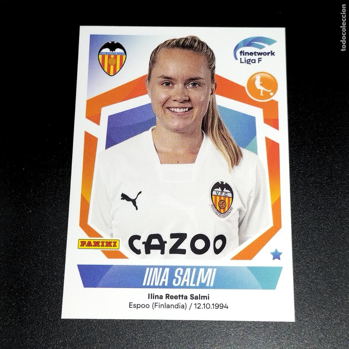 Cromos de f&uacute;tbol: N&ordm; 300 IINA LLINA SALMI VALENCIA CROMOS FINETWORK LIGA F FEMENINA PANINI 2022 2023 22 23