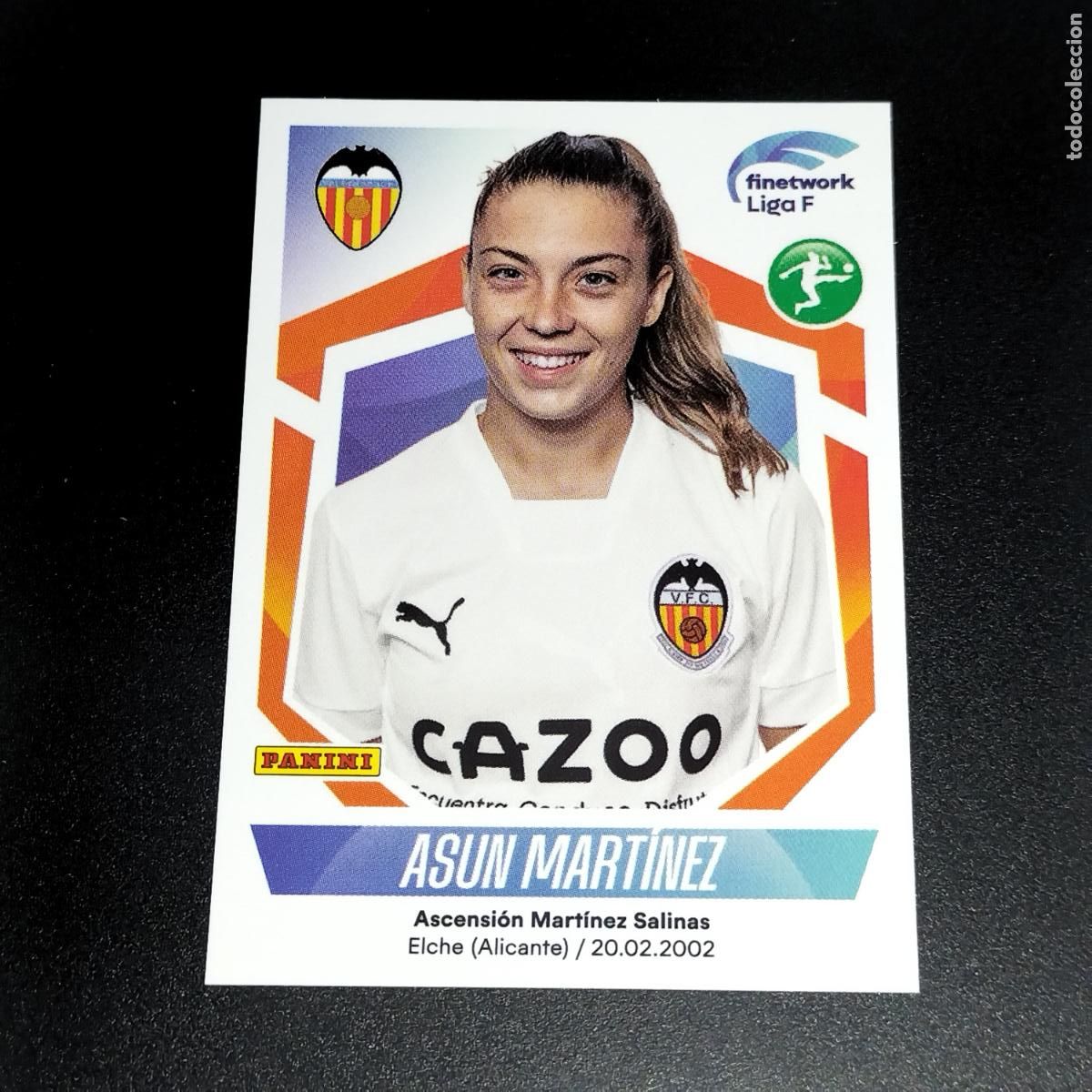 Cromos de f&uacute;tbol: N&ordm; 301 ASUN MARTINEZ VALENCIA CROMOS FINETWORK LIGA F FEMENINA PANINI 2022 2023 22 23