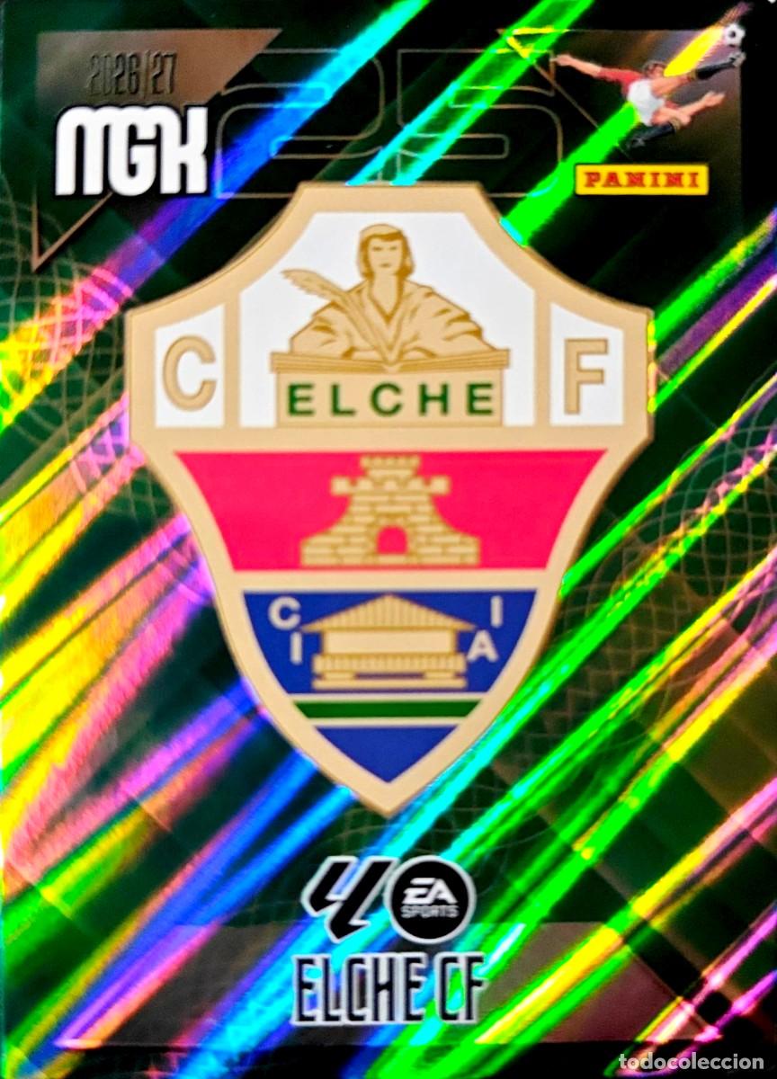 Cromos de f&uacute;tbol: 145 Escudo - Elche CF - PANINI Megacracks MGK 2026 2027 26 27
