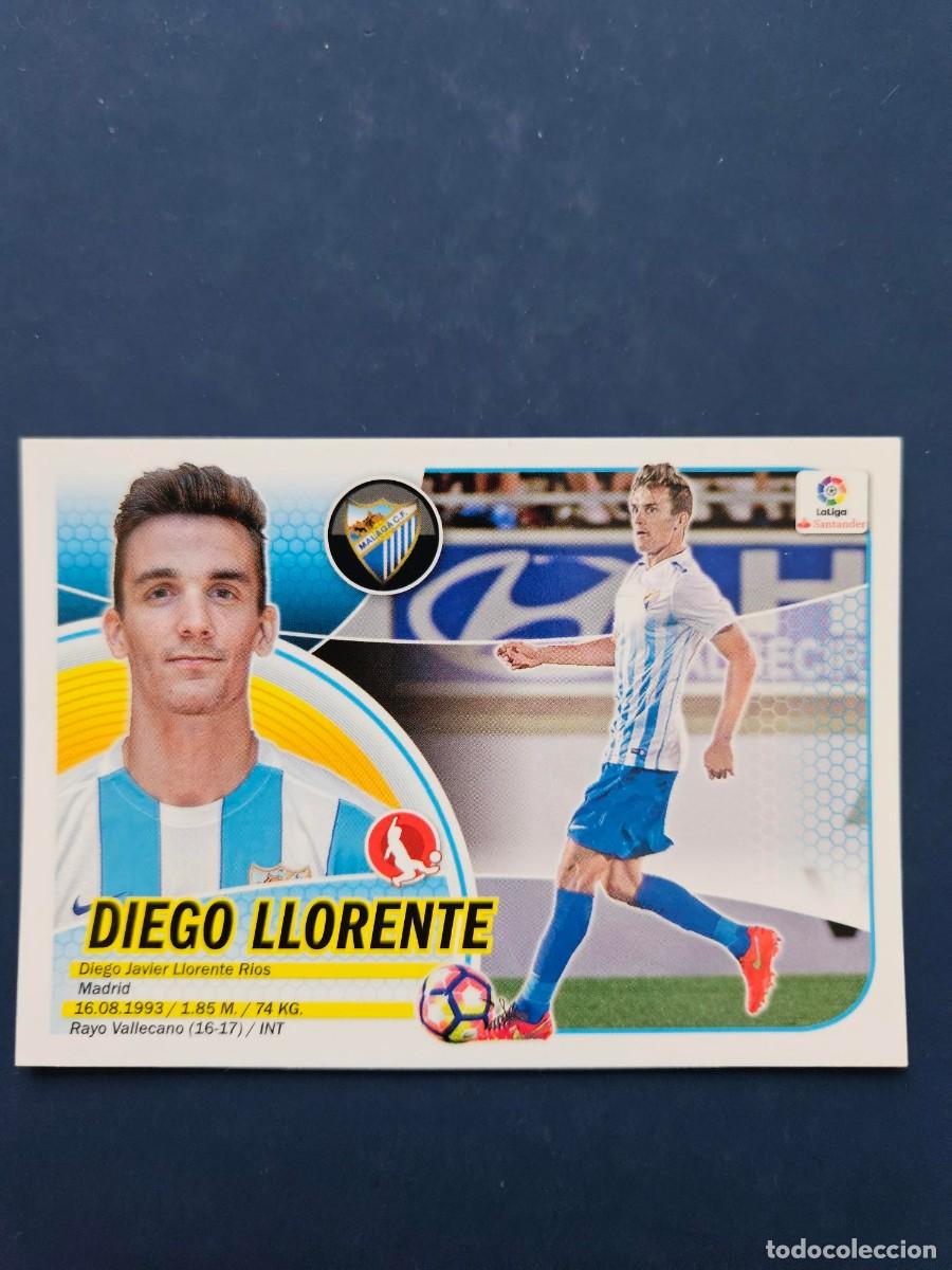Football Stickers: N&ordm; 4 DIEGO LLORENTE MALAGA LOGO NUEVO LIGA ESTE 16 17 2016 2017 SIN PEGAR NUNCA PEGADO