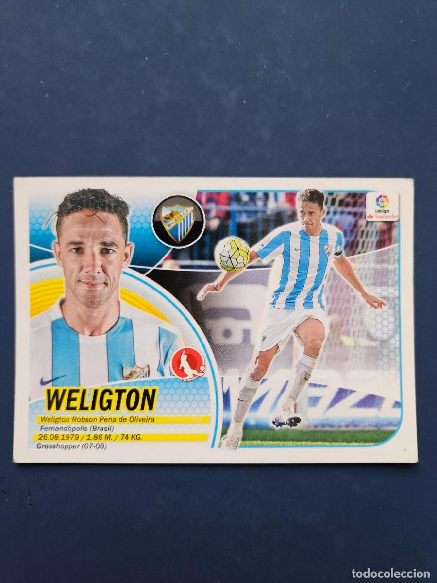 Football Stickers: N&ordm; 5 WELIGTON MALAGA LOGO NUEVO LIGA ESTE 16 17 2016 2017 SIN PEGAR NUNCA PEGADO