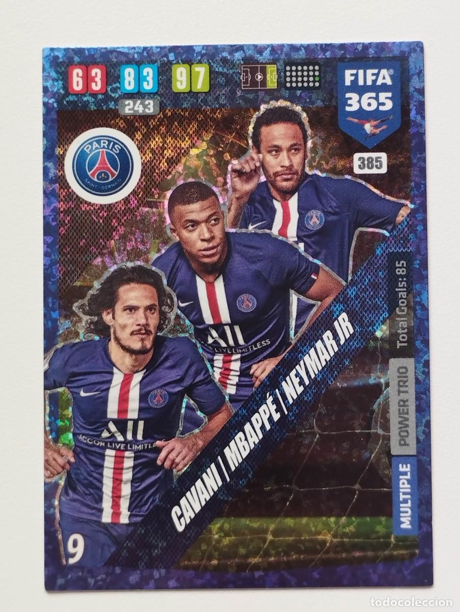 Cromos de f&uacute;tbol: CROMO CARD PANINI ADRENALYN FIFA 365 2019 2020 19 20 POWER TRIO 385 MBAPPE CAVANI NEYMAR JR PSG