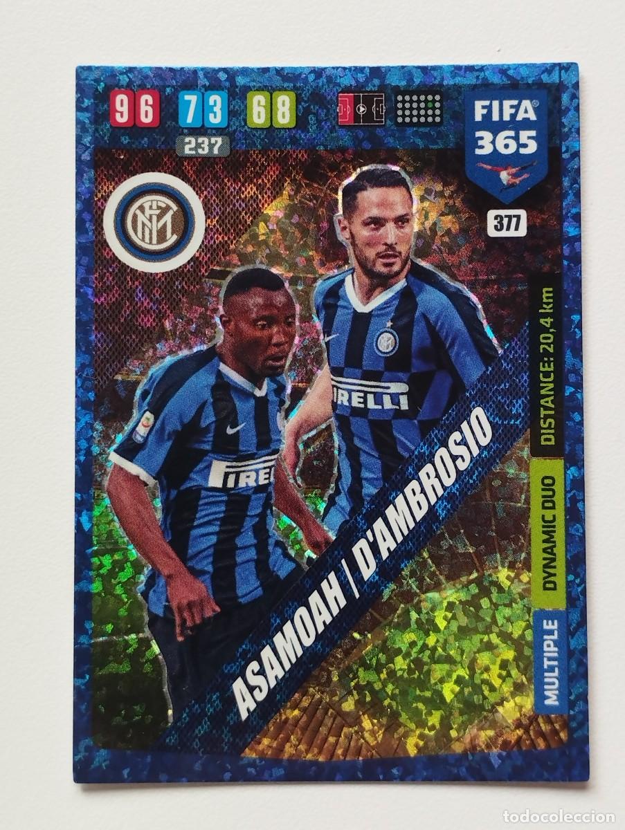 Cromos de f&uacute;tbol: CROMO CARD PANINI ADRENALYN FIFA 365 2019 2020 19 20 DINAMIC DUO ASAMOAH D'AMBROSIO 377 INTER