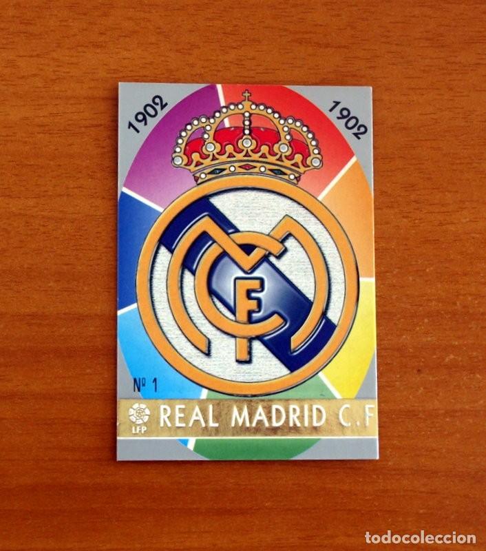 Cromos de f&uacute;tbol: Real Madrid - N&ordm; 1 Escudo - Mundicromo Liga 1997-1998, 97-98 - Estadisticas erroneas, error