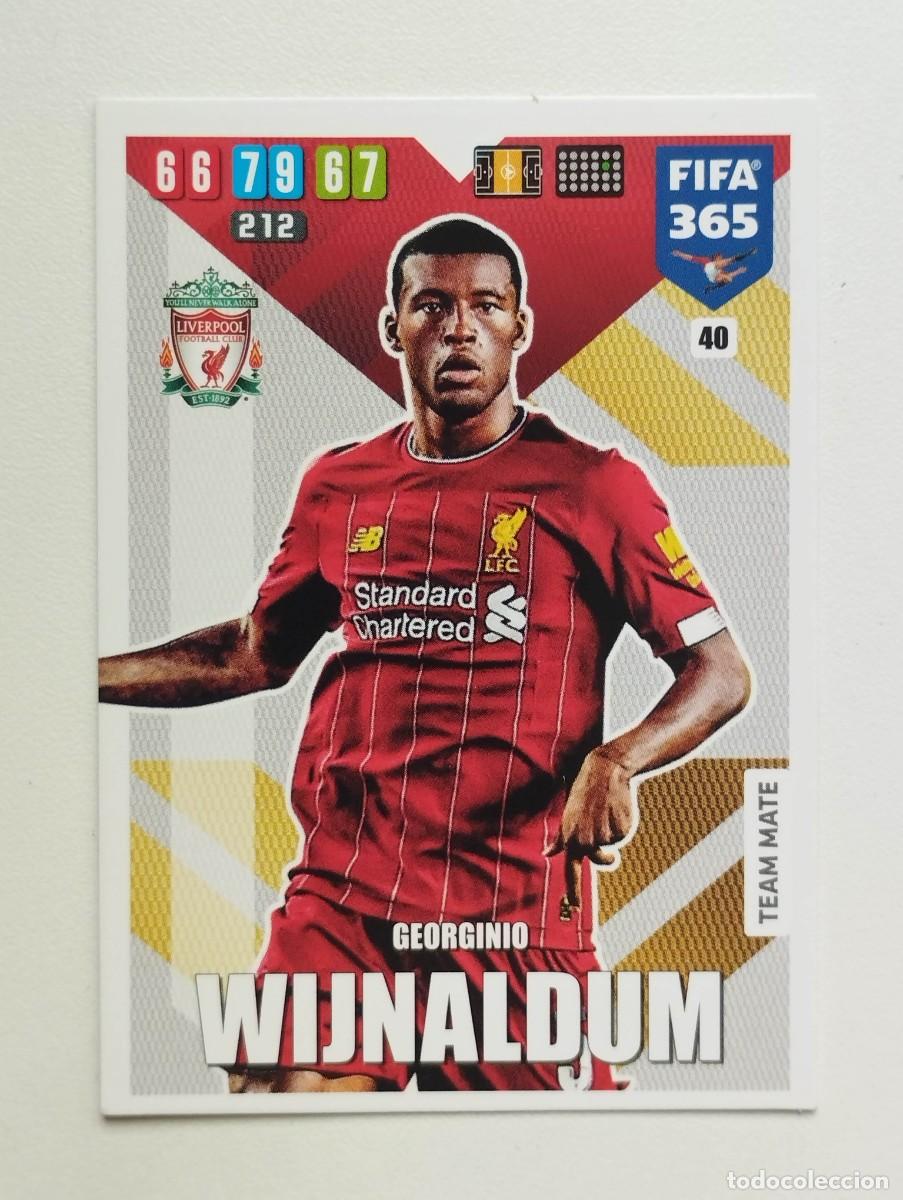 Cromos de f&uacute;tbol: CROMO CARD PANINI ADRENALYN FIFA 365 2019 2020 19 20 LIVERPOOL 40 WIJNALDUM
