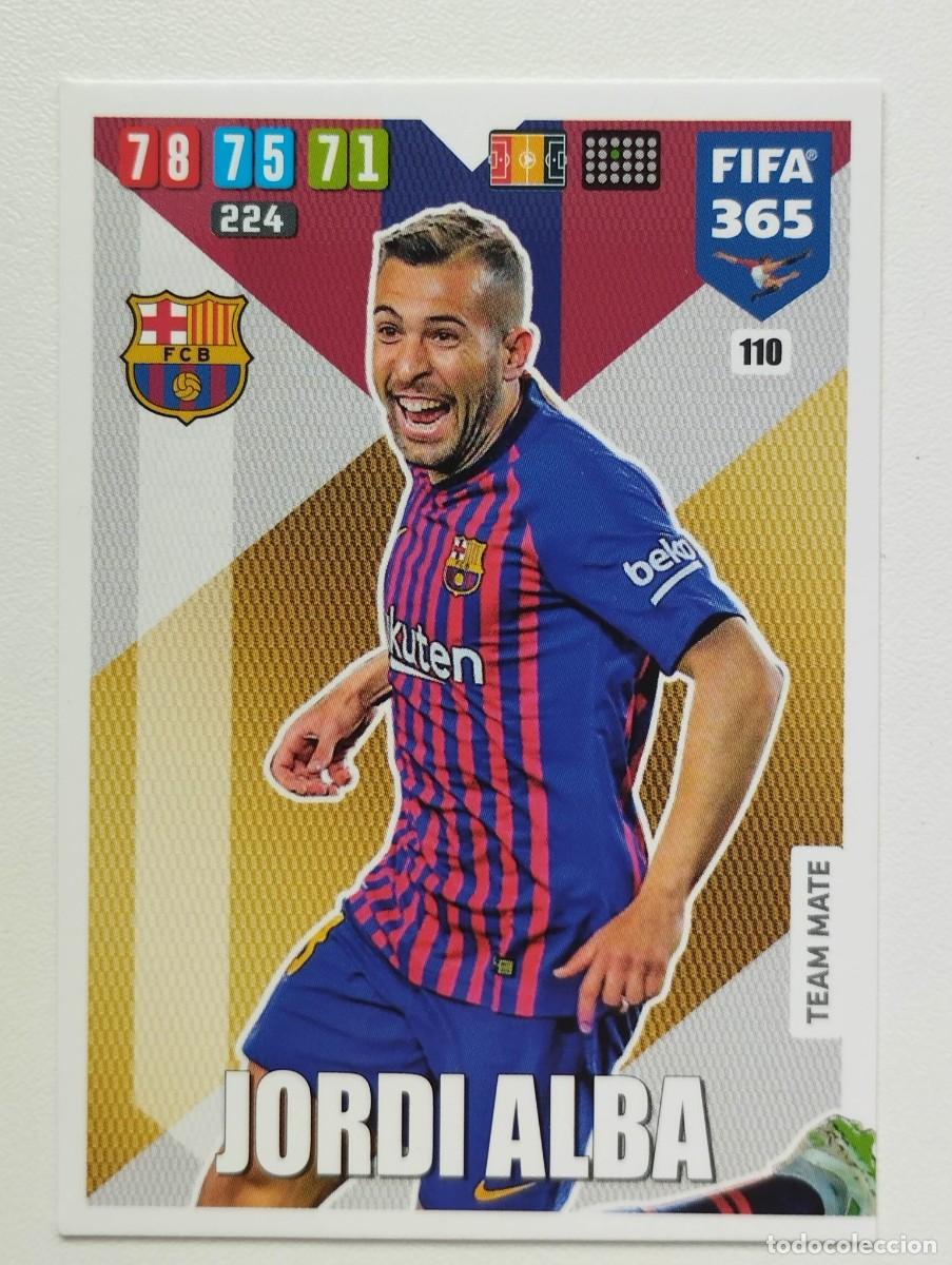 Cromos de f&uacute;tbol: CROMO CARD PANINI ADRENALYN FIFA 365 2019 2020 19 20 BARCELONA 110 JORDI ALBA