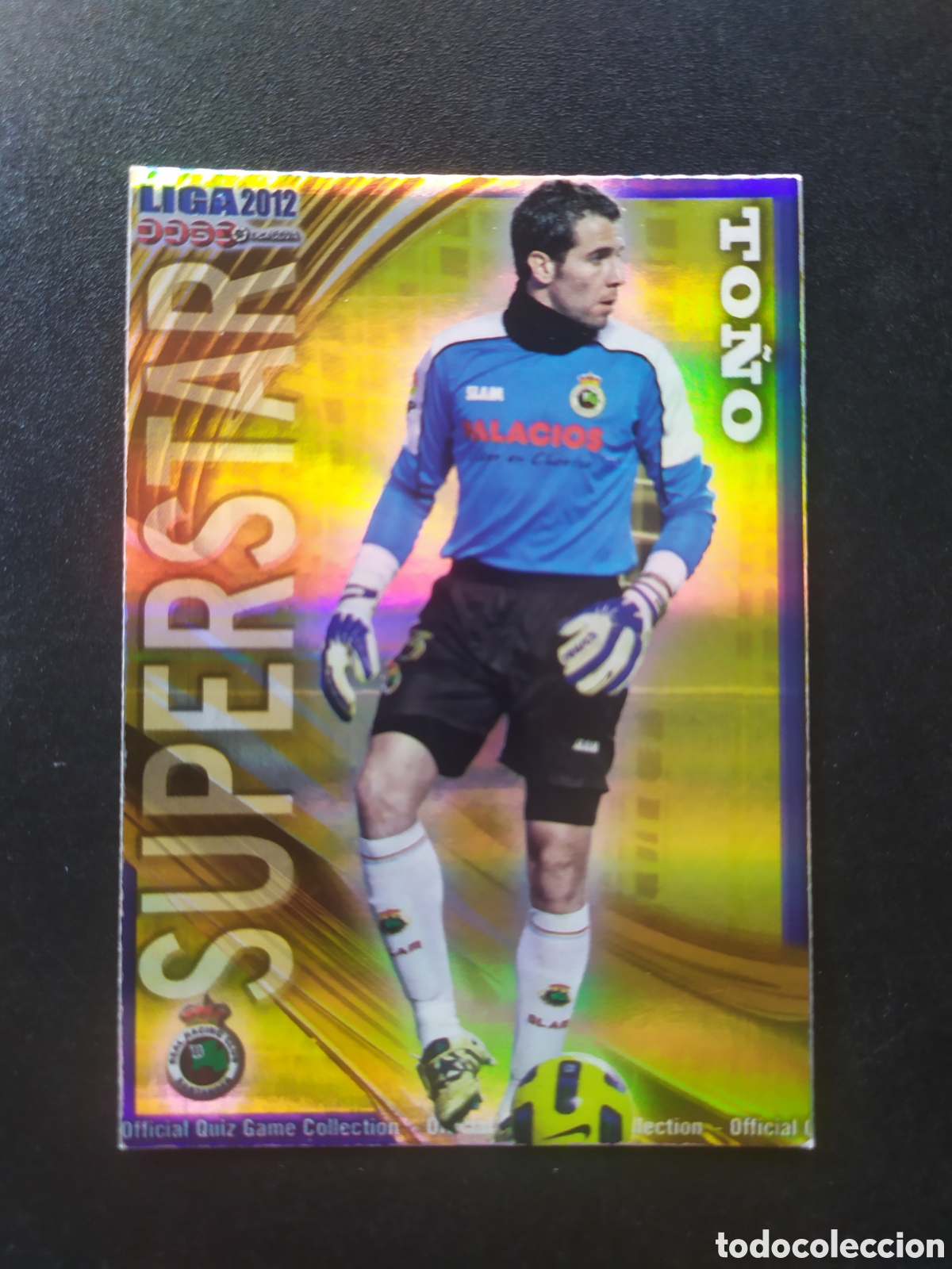 Figurine di Calcio: Mundicromo fichas Liga 2011 2012 11 12 To&ntilde;o superstar brillo rayas n&deg; 320 Racing Santander