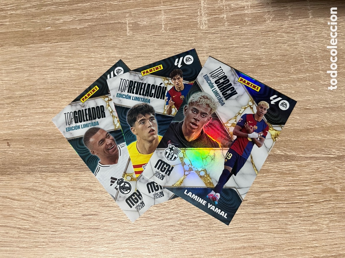 Cromos de Futebol: EDICIONES LIMITADAS MEGACRACKS MGk 2025 2026 25 26 LAMINE YAMAL MBAPP&Eacute; Y CUBARS&Iacute;