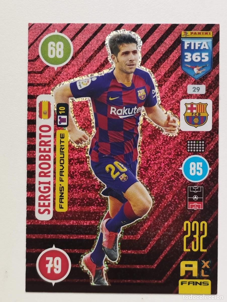 Cromos de Futebol: CROMO CARD PANINI ADRENALYN FIFA 365 2010 2021 20 21 FANS FAVOURITE SERGI ROBERTO 29 BARCELONA