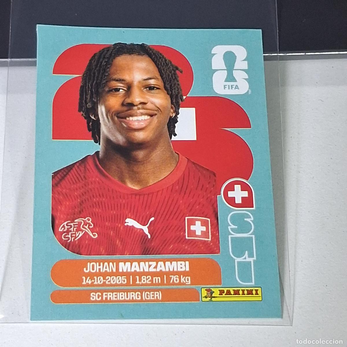 Cromos de f&uacute;tbol: B39 SUI 15 SUI15 JOHAN MANZAMBI SUIZA SUI SWITZERLAND MUNDIAL FIFA WORLD CUP 2026 STICKER PANINI
