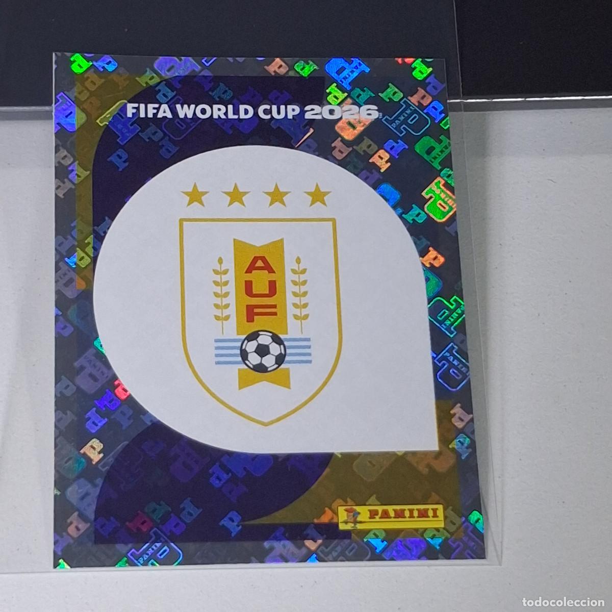 Cromos de f&uacute;tbol: B39 URU1 URU 1 ESCUDO LOGO BADGE URUGUAY MUNDIAL FIFA WORLD CUP 2026 STICKER PANINI