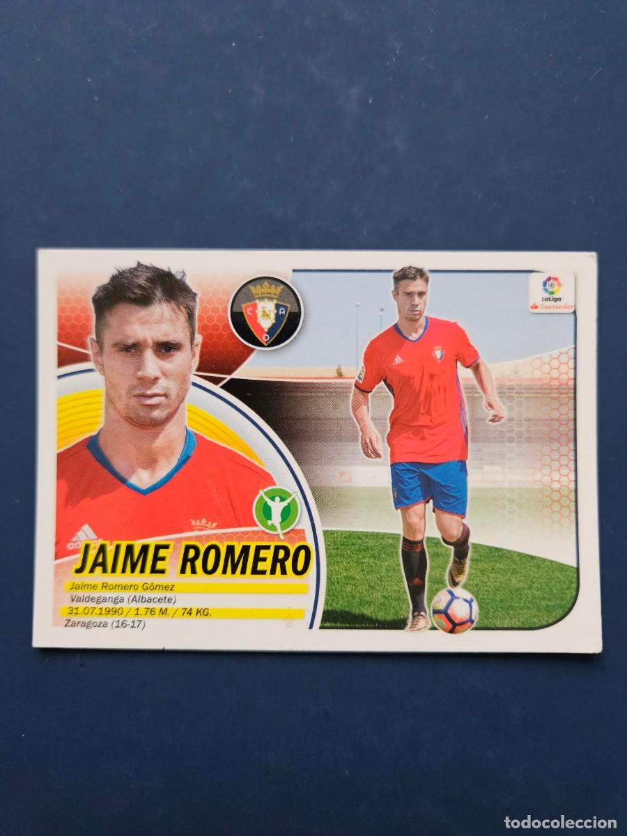 Cromos de f&uacute;tbol: N&ordm; 14 JAIME ROMERO OSASUNA LOGO NUEVO LIGA ESTE 16 17 2016 2017 SIN PEGAR NUNCA PEGADO