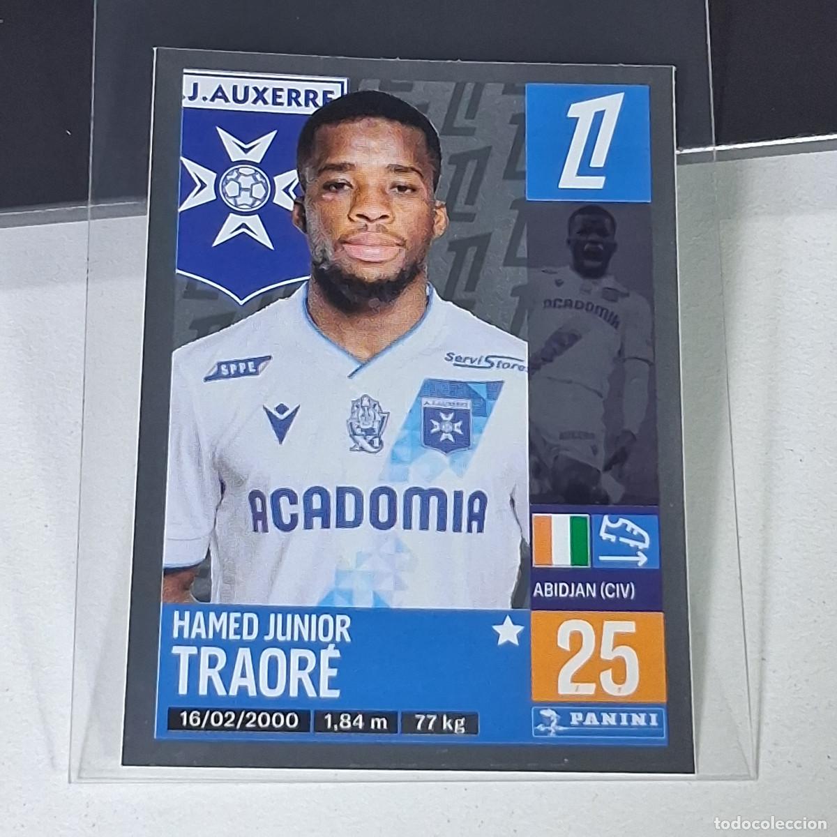 Cromos de f&uacute;tbol: B40 60 HAMED JUNIOR TRAORE AUXERRE CROMO FUTBOL PANINI LIGUE 1 FOOT 24-25 LIGA FRANCIA 2024-2025