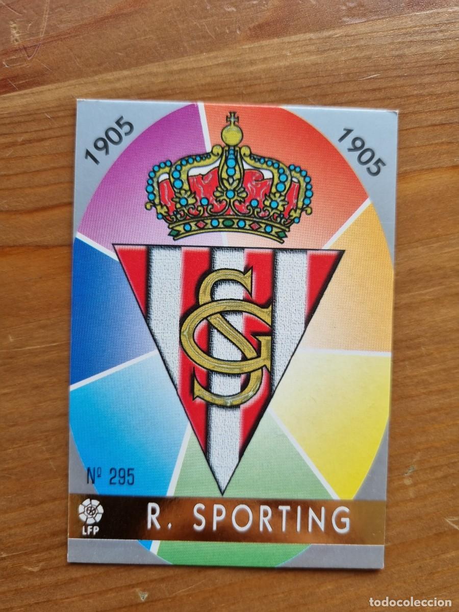 Cromos de f&uacute;tbol: 295 ESCUDO (Sporting de Gij&oacute;n). Las Fichas de la Liga 1997 1998 97 98 (Mundicromo)