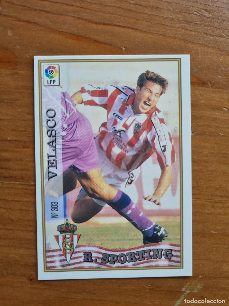 Cromos de f&uacute;tbol: 303 VELASCO (Sporting de Gij&oacute;n). Las Fichas de la Liga 1997 1998 97 98 (Mundicromo)