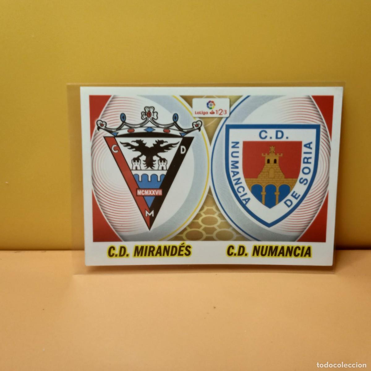 Figurine di Calcio: EDICIONES ESTE 2016 2017 16 17 LIGA ADELANTE ESCUDO MIRANDES/NUMANCIA 7