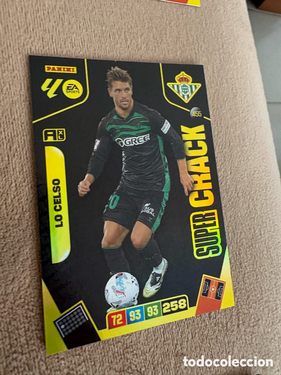 Cartes &agrave; collectionner de Football: 452 LO CELSO REAL BETIS SUPER CRACK FICHAS ALBUM ADRENALYN XL 2024 2025 24 25