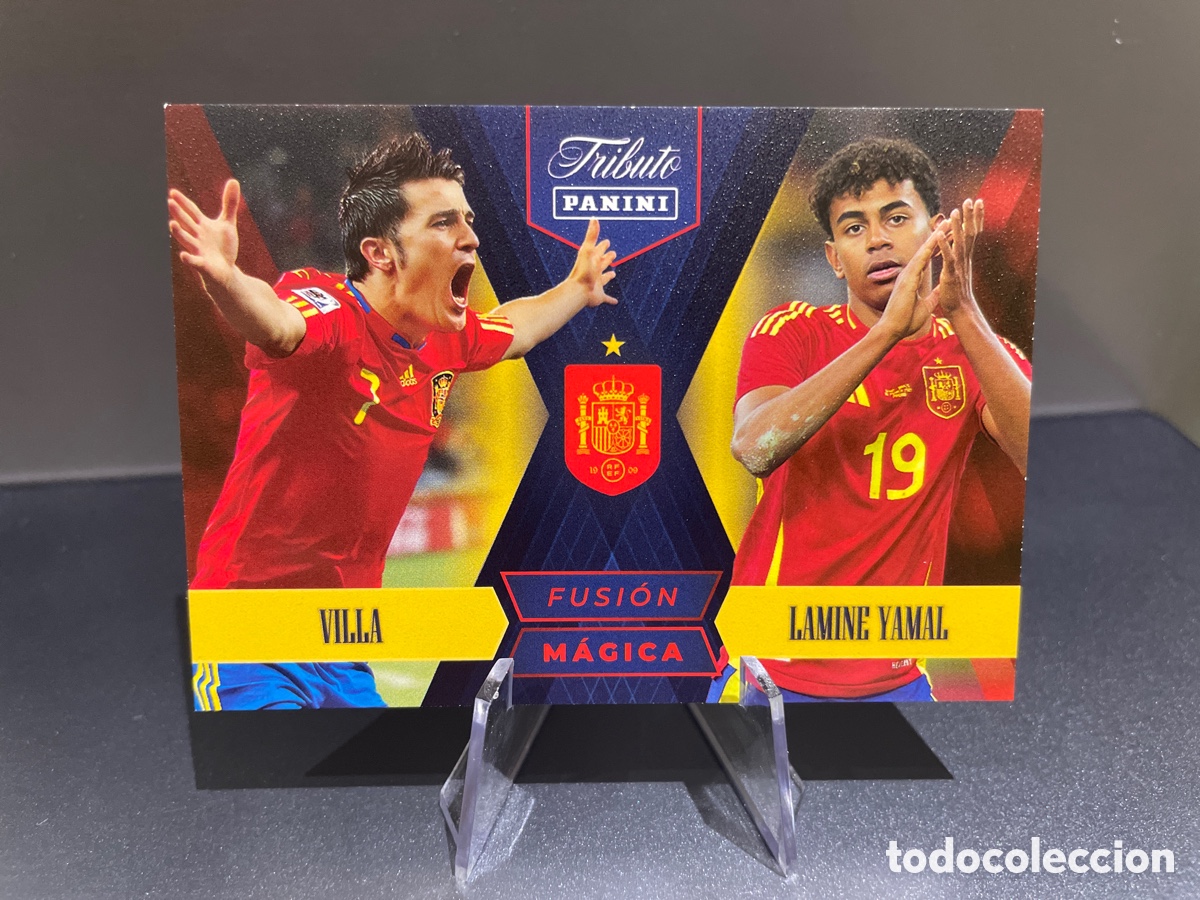 Cromos de f&uacute;tbol: Villa Lamine Yamal 86 Fusion Magica Panini Tribute Seleccion Espa&ntilde;ola 2010-2026 Vamos Campeones