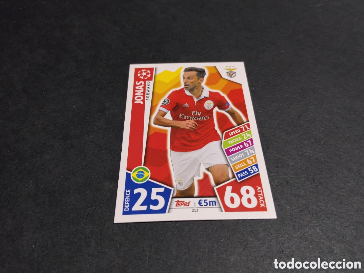 Cartes &agrave; collectionner de Football: Cromo futbol Topps Match Attax,Jonas, Benfica