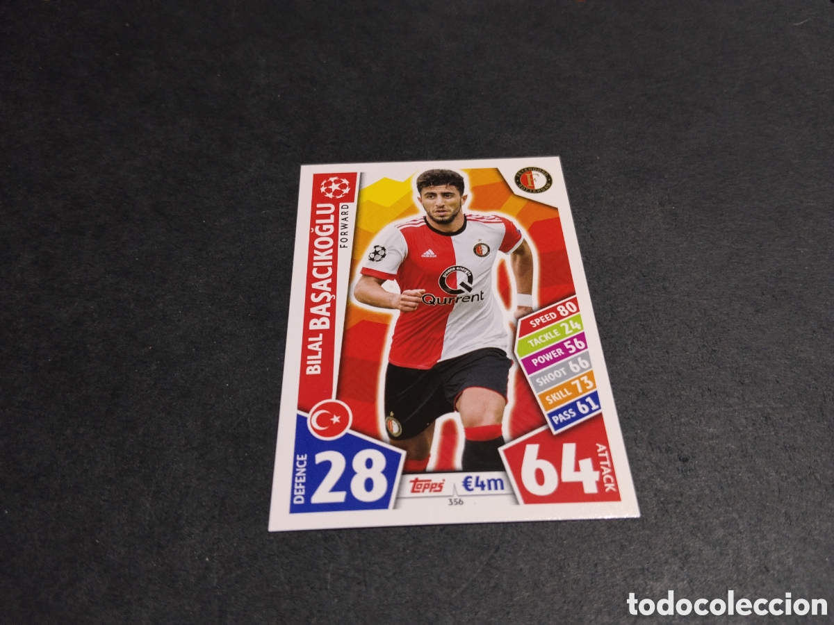 Cromos de Futebol: Cromo futbol Topps Match Attax Bilal Basacikoglu,Feyenoor
