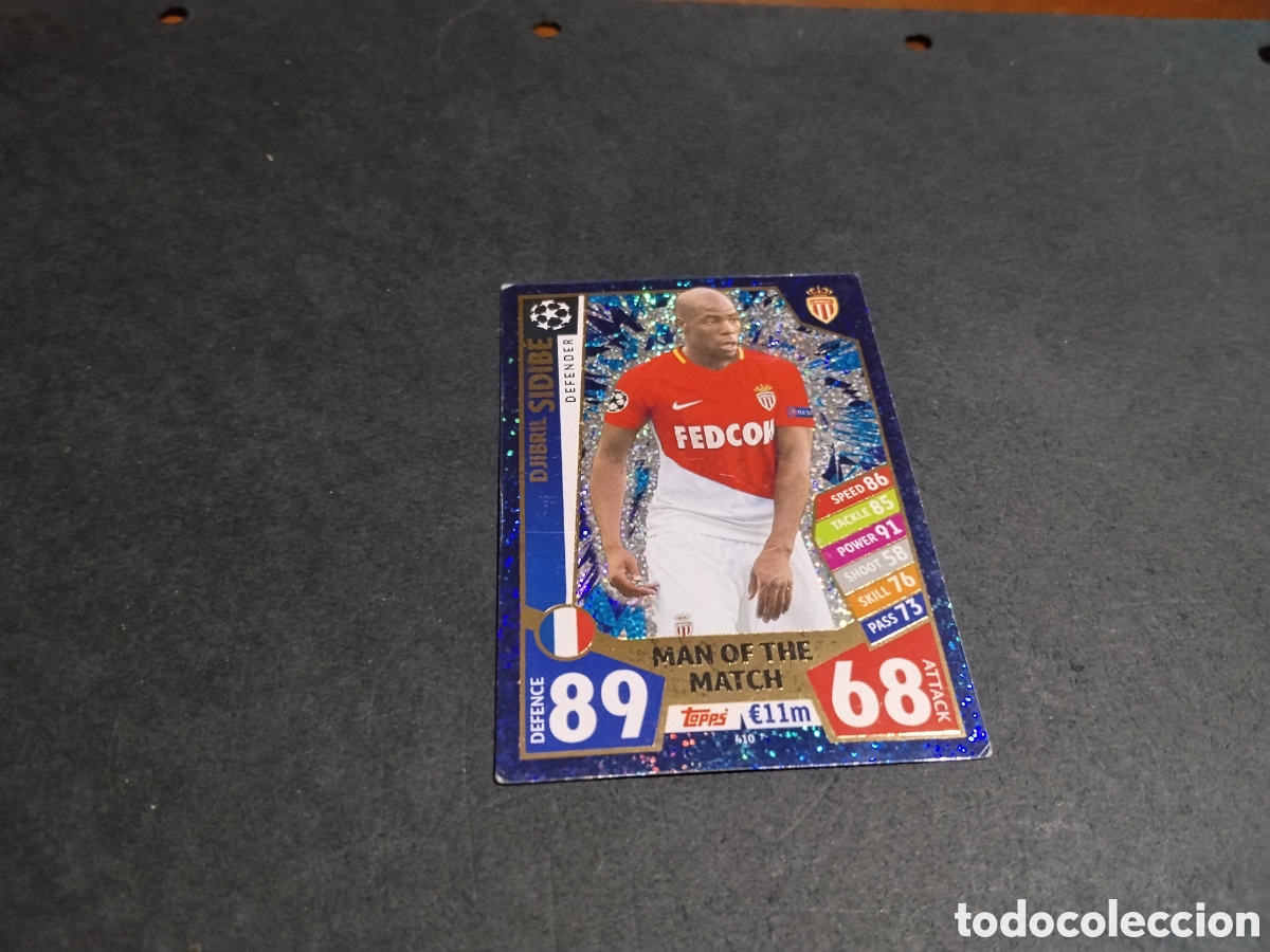 Figurine di Calcio: Cromo futbol Topps Match Attax,sidibe, M&oacute;naco