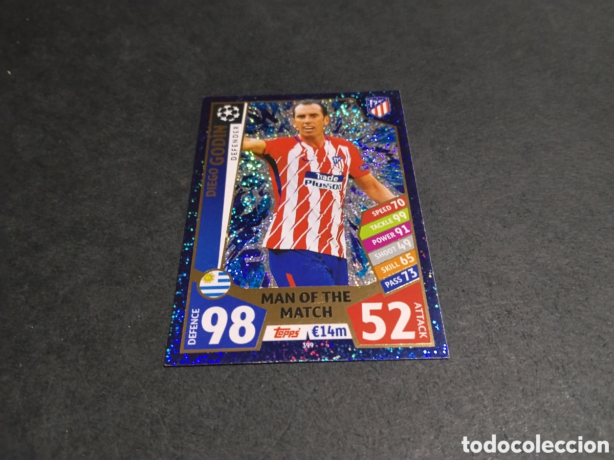 Figurine di Calcio: Cromo futbol Topps Match Attax,godin, Atl&eacute;tico de Madrid