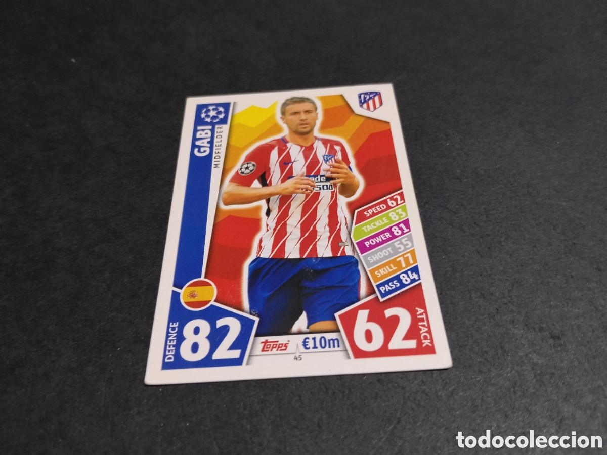 Figurine di Calcio: Cromo futbol Topps Match Attax,Gabi , Atl&eacute;tico Madrid