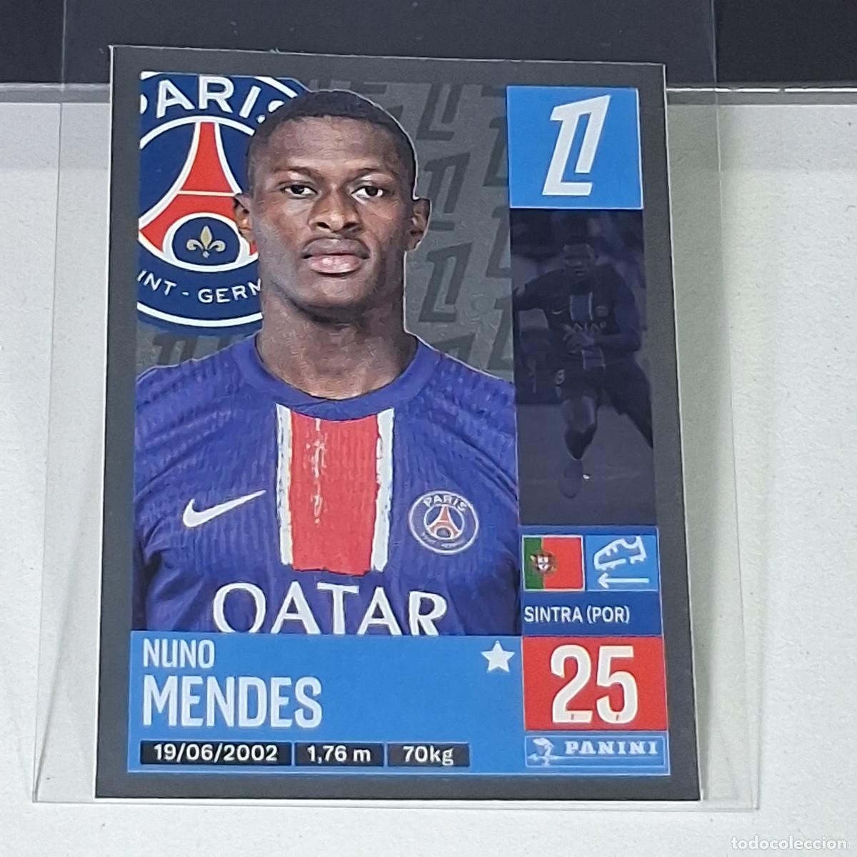 Cromos de f&uacute;tbol: B41 357 NUNO MENDE PARIS SAINT GERMAIN CROMO FUTBOL PANINI LIGUE 1 FOOT 24-25 LIGA FRANCIA 2024-2025