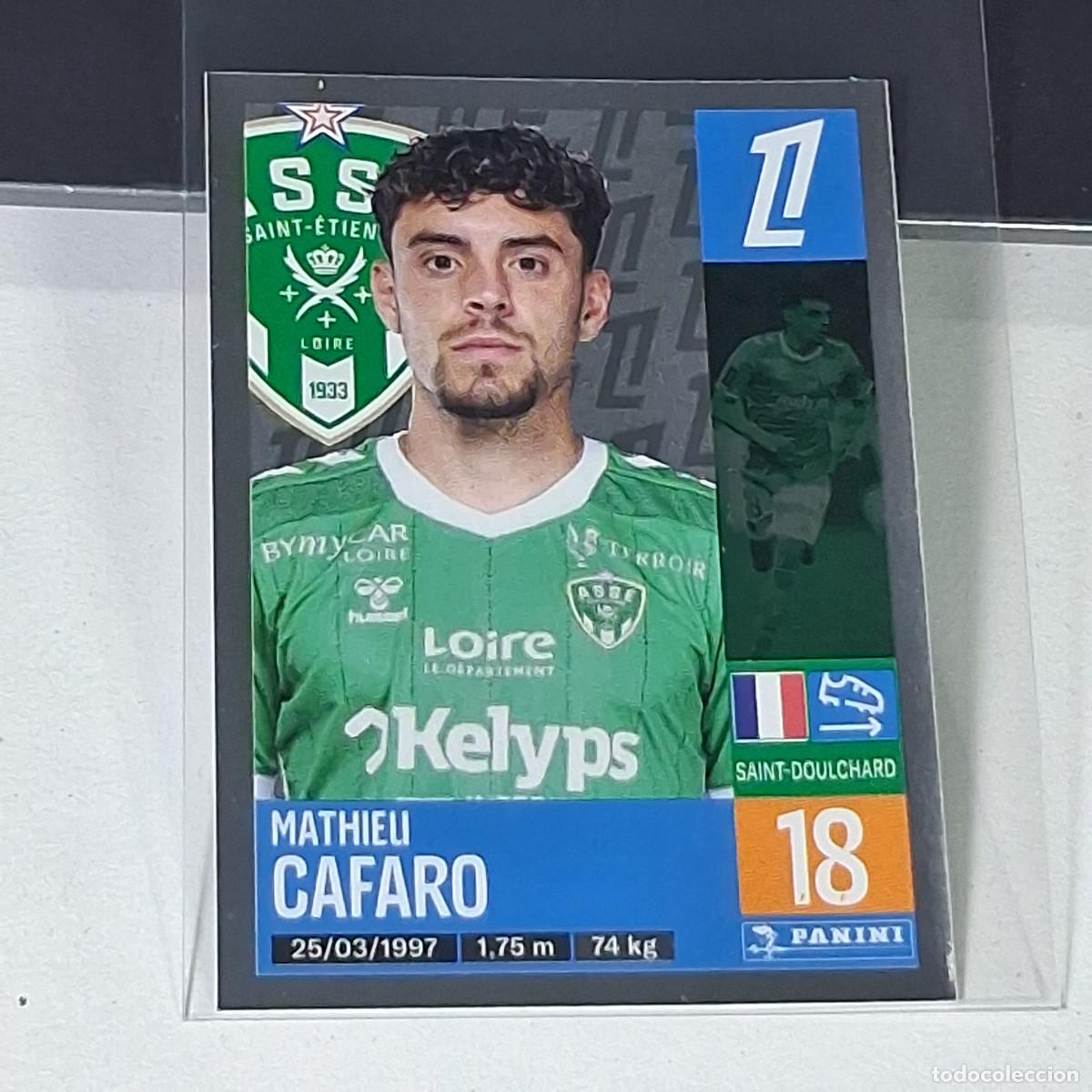 Cromos de f&uacute;tbol: B41 448 MATHIEU CAFARO SAINT-ETIENNE FUTBOL CROMO PANINI LIGUE 1 FOOT 24-25 LIGA FRANCIA 2024-2025