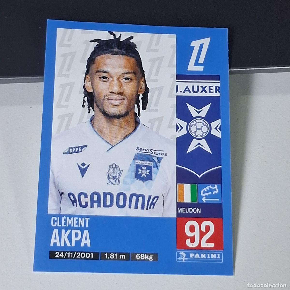 Cromos de f&uacute;tbol: B42 46 CLEMENT AKPA AUXERRE CROMO PANINI LIGUE 1 FOOT 24-25 LIGA FRANCIA 2024-2025