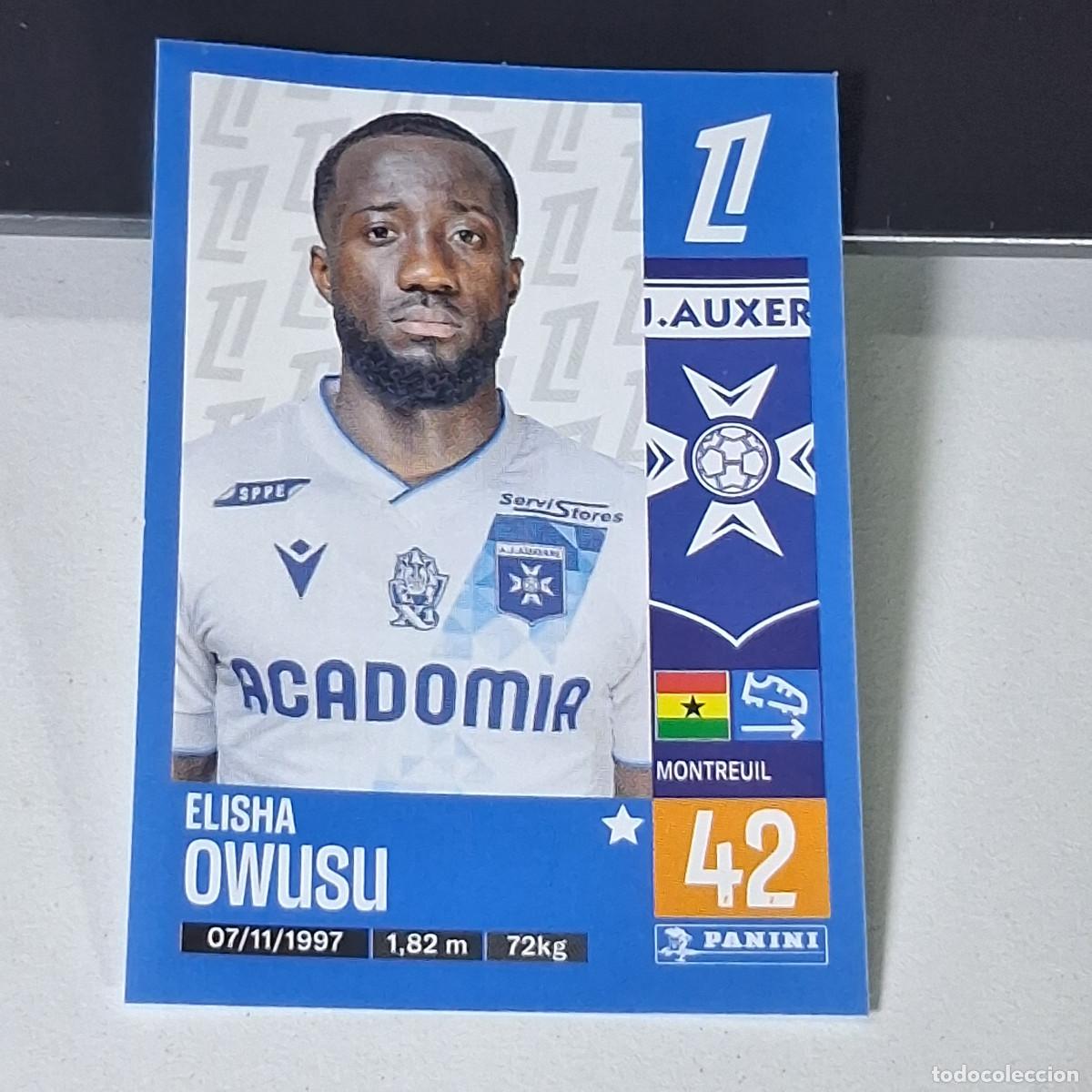 Cromos de f&uacute;tbol: B42 57 ELISHA OWUSU AUXERRE CROMO PANINI LIGUE 1 FOOT 24-25 LIGA FRANCIA 2024-2025