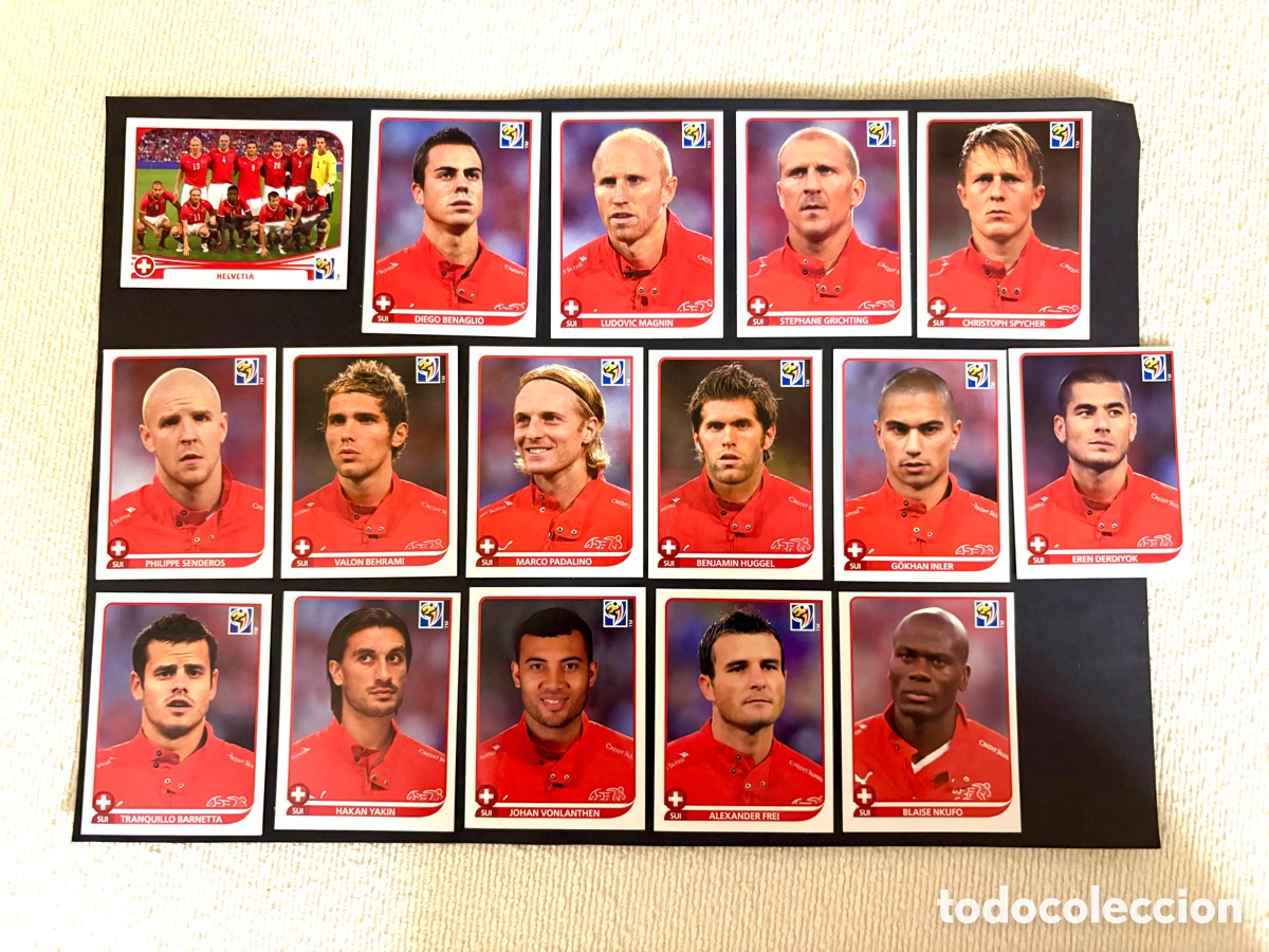 Cromos de f&uacute;tbol: LOTE 16 CROMOS SUIZA MUNDIAL 2010 SUD&Aacute;FRICA NUNCA PEGADOS ,, alineaci&oacute;n
