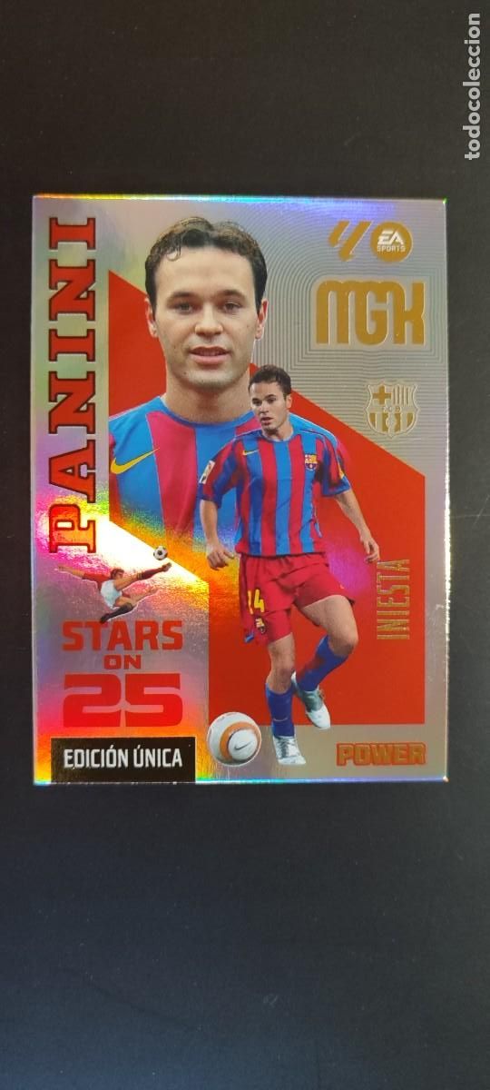 Cromos de f&uacute;tbol: MEGACRACKS 26/27 CARD POWER STARS ON 25 INIESTA FC BARCELONA # 434P PANINI EDICION UNICA